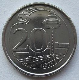 Лот: 13343476. Фото: 1. Сингапур 20 центов 2013. Азия