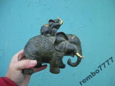 Лот: 5817631. Фото: 1. слон.слоник.бронза.21см.камбоджа... Скульптуры