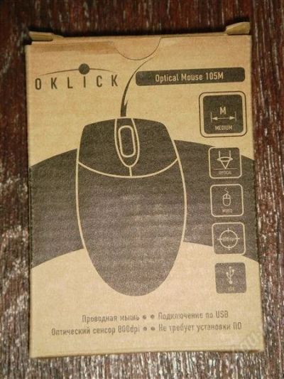 Лот: 3666406. Фото: 1. Мышь Oklick 105M черная USB, оптическая... Клавиатуры и мыши