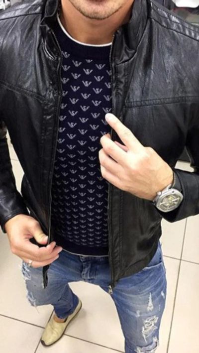 Лот: 6224936. Фото: 1. Куртка кожаная Armani. Верхняя одежда