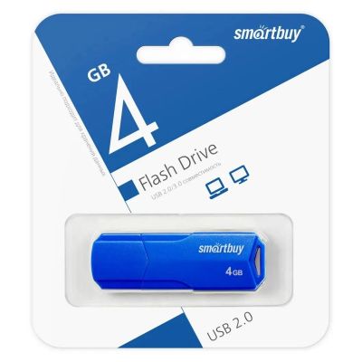 Лот: 19480400. Фото: 1. 4GB накопитель Smartbuy CLUE синий. USB-флеш карты