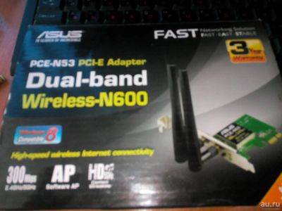 Лот: 10081901. Фото: 1. Wi-Fi адаптер Asus PCE-N53 (PCI-E... WiFi, Bluetooth адаптеры