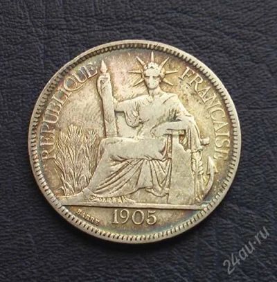 Лот: 1673690. Фото: 1. Пиастр 1905 г.,Французский Индокитай... Азия