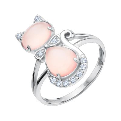 Лот: 23889773. Фото: 1. Серебряное кольцо с агатами и... Кольца, перстни