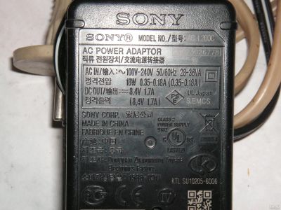 Лот: 13406111. Фото: 1. Блок питания* SONY ас-l200с,8... Зарядные устройства, блоки питания для бытовой техники