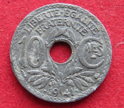 Лот: 15179941. Фото: 1. Франция 10 сантимов, 1941. Остальные страны