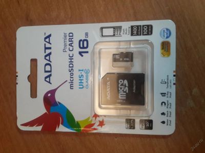 Лот: 5696936. Фото: 1. Карта памяти 16Gb microSDHC A-Data... Карты памяти