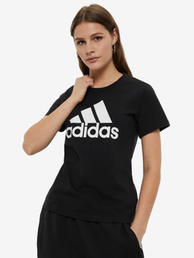 Лот: 22451476. Фото: 1. Футболка женская adidas, Черный. Другое (спортивная одежда)