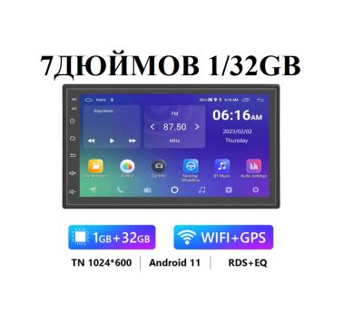 Лот: 15295792. Фото: 1. Android магнитола 7 дюймов 1/32GB... Автомагнитолы