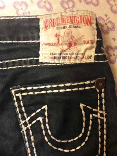 Лот: 14788580. Фото: 1. Джинсы синие True Religion США... Джинсы