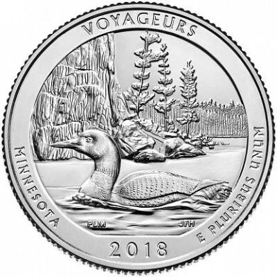 Лот: 13261726. Фото: 1. США. 25 центов 2018 года. 43 парк. Америка