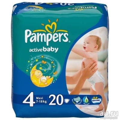 Лот: 13342348. Фото: 1. Pampers Active Baby 4 (7-18 кг... Детская гигиена