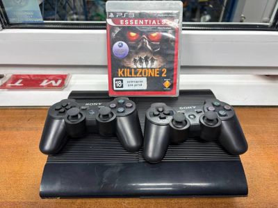 Лот: 24846455. Фото: 1. sony ps3 super slim +2 джойстика... Игровые приставки, консоли