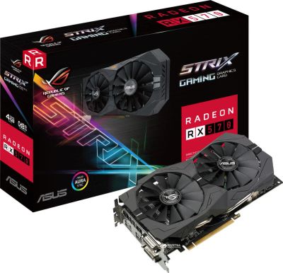 Лот: 10933067. Фото: 1. 4Gb ASUS AMD Radeon RX 570 STRIX-RX570-4G-Gaming... Видеокарты