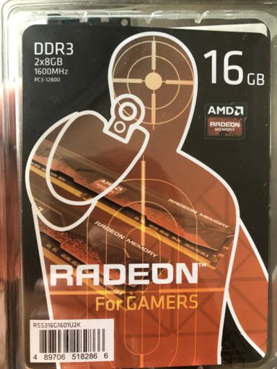 Лот: 19318546. Фото: 1. DDR3 8Gb AMD Radeon R5 Entertainment... Оперативная память