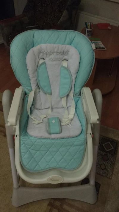 Лот: 6715140. Фото: 1. Стульчик happy baby william голубой. Стульчики для кормления