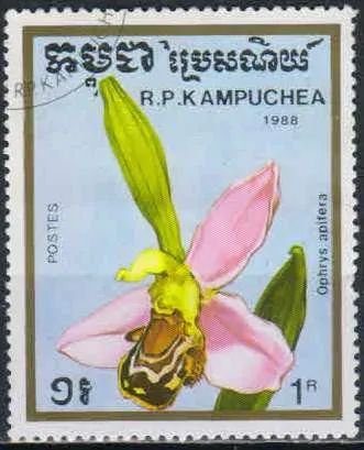 Лот: 21383124. Фото: 1. 1988. Камбоджа. Орхидеи. н.с... Марки