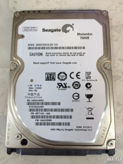 Лот: 8003454. Фото: 1. 750Gb Seagate ST9750420AS Гарантия... Жёсткие диски (HDD)