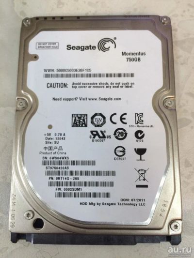 Лот: 8003454. Фото: 1. 750Gb Seagate ST9750420AS Гарантия... Жёсткие диски