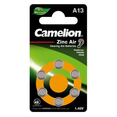 Лот: 24554671. Фото: 1. Батарейка Camelion ZA13 BL-6 Mercury... Батарейки, аккумуляторы, элементы питания
