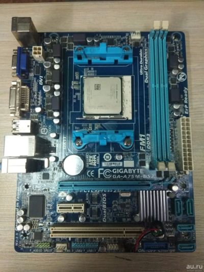 Лот: 11994615. Фото: 1. Материнская плата FM1 Gigabyte... Материнские платы