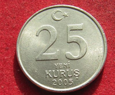 Лот: 20942446. Фото: 1. Турция 25 новых курушей, 2005г... Европа