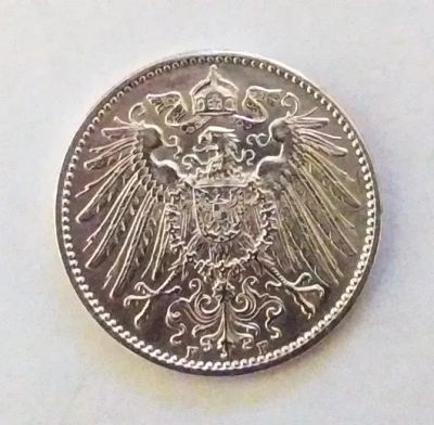 Лот: 20024260. Фото: 1. Германия 1 марка 1908 F серебро... Германия и Австрия