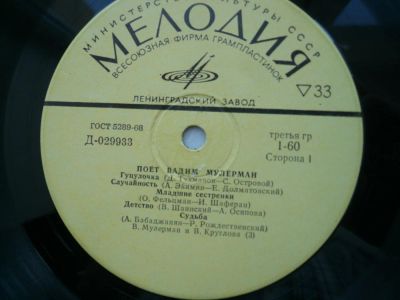 Лот: 9010840. Фото: 1. lp эстрада Вадим Мулерман. Аудиозаписи