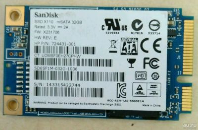 Лот: 10508307. Фото: 1. SSD диск SanDisk X110 32gb sd6sf1m-032g-1006... SSD-накопители