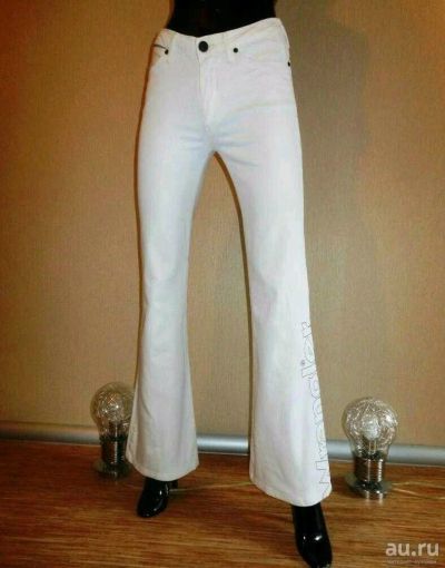 Лот: 13716167. Фото: 1. Белые джинсы, р.42- 44. Джинсы