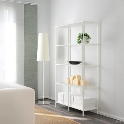 Лот: 17475850. Фото: 1. Стеллаж, белый/стекло IKEA Икеа. Полки, стеллажи, этажерки