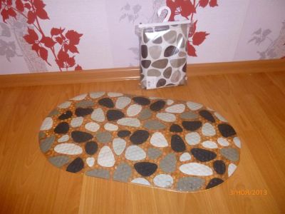 Лот: 3355646. Фото: 1. Штора и силиконовый коврик в ванную. Шторы, тюль