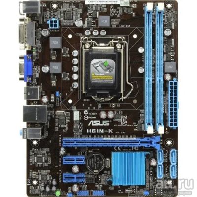 Лот: 15305695. Фото: 1. Материнская плата ASUS H61M-K... Материнские платы