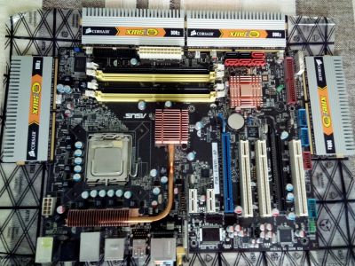 Лот: 3007224. Фото: 1. ASUS P5K-E/WiFi-AP + core2 duo... Материнские платы