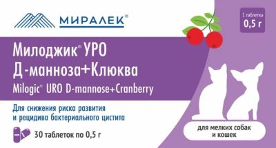 Лот: 24791353. Фото: 1. Милоджик ® УРО Д-манноза+клюква... Лекарства для животных, ветеринарные препараты