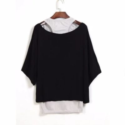 Лот: 7697074. Фото: 1. 2 в 1 " Batwing" свободная кофта... Футболки, топы и майки