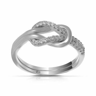 Лот: 23822713. Фото: 1. Кольцо из серебра с фианитами. Кольца, перстни