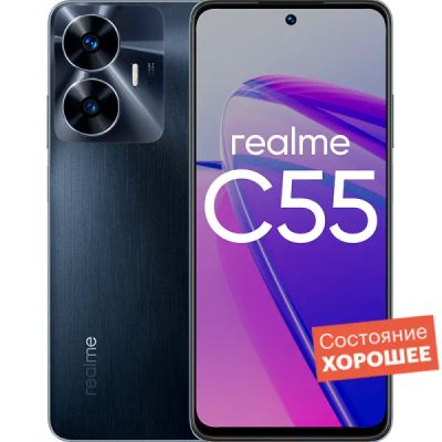 Лот: 22221296. Фото: 1. Смартфон realme C55 128GB Черный... Смартфоны