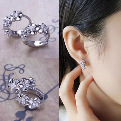 Лот: 5262714. Фото: 1. Сережки silver с камнями. Серьги, каффы