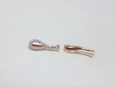 Лот: 15273543. Фото: 1. ЗОЛОТЫЕ СЕРЬГИ С ФИАНИТАМИ 2,02... Серьги, каффы
