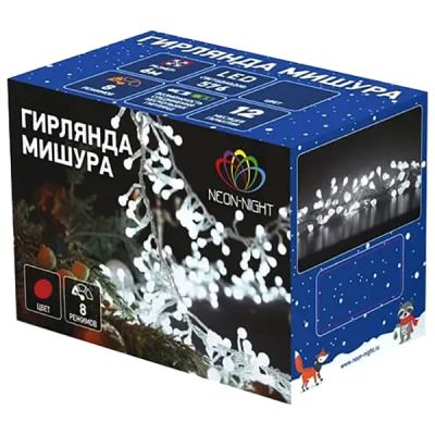 Лот: 24442705. Фото: 1. Электрогирлянда NEON-NIGHT "Мишура... Гирлянды, шарики, новогодние аксессуары