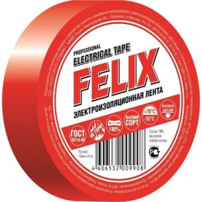 Лот: 14049858. Фото: 1. Изолента ПВХ красная FELIX Доставка... Расходные материалы, сменные насадки