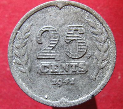 Лот: 13301980. Фото: 1. Монета №21016 Нидерланды, 1941... Остальные страны