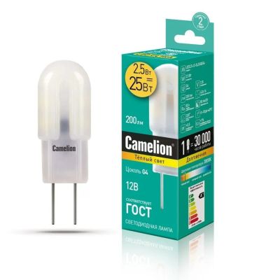 Лот: 22981206. Фото: 1. Лампа G4 Camelion LED2.5-JC-SL... Лампочки
