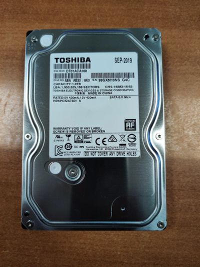 Лот: 16014780. Фото: 1. HDD жесткий диск 1000 Gb Toshiba... Жёсткие диски