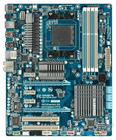 Лот: 5799539. Фото: 1. Материнская плата Gigabyte GA-970A-UD3... Материнские платы