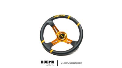 Лот: 20574214. Фото: 1. Руль MOMO Drifting, кожа, желтый. Другое (автозапчасти)