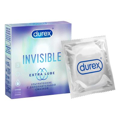 Лот: 23718622. Фото: 1. Durex Invisible Extra lube Презервативы... Лекарства
