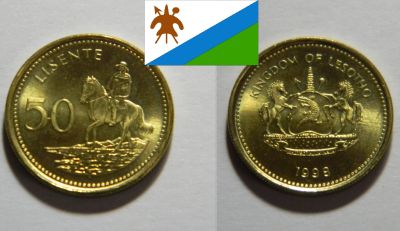 Лот: 19148381. Фото: 1. Лесото 50 лисенте 1998 первый... Африка