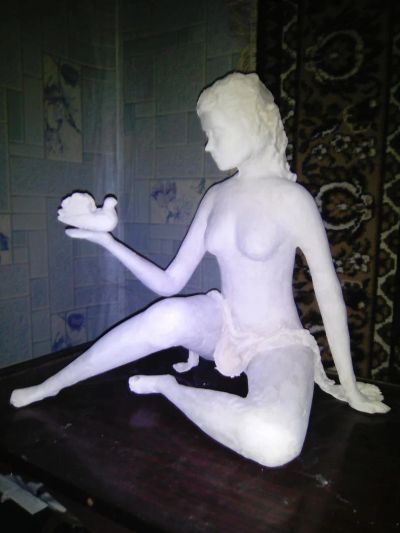 Лот: 8324052. Фото: 1. Скульптура Девушка . 42 см. гипс... Скульптуры
